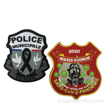 Patch in gomma campione gratuito pvc personalizzato patch rotondo